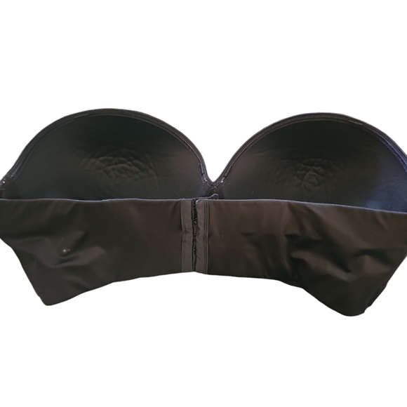 Cacique strapless bra black underwire sz 44 F WL163 - Picture 2 of 4